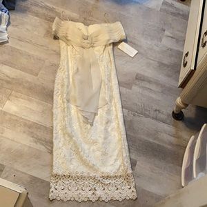 Scott McClintock 1980s white lace wedding dress